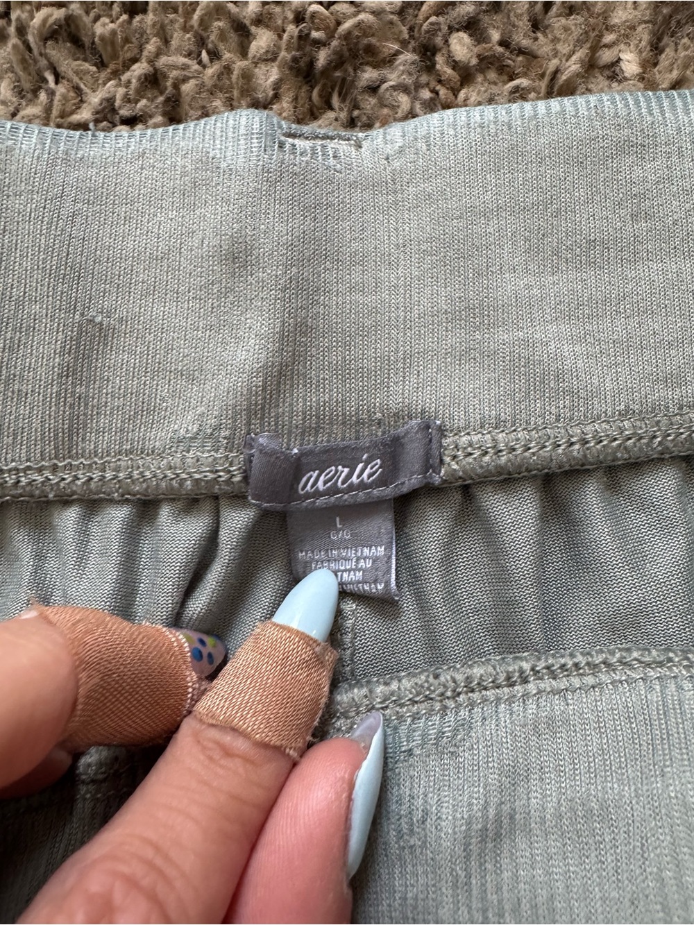 aerie Light Sage Green Jogger Track Pants - Picture 2 of 2
